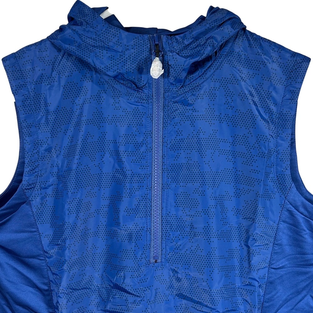 CBUK Cutter & Buck Womens XL Royal Blue Quarter Zip‎ Hooded Performance Vest New